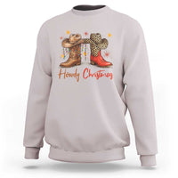 Howdy Christmas Sweatshirt Western Cowboy Boots Country - Wonder Print Shop