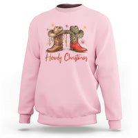 Howdy Christmas Sweatshirt Western Cowboy Boots Country - Wonder Print Shop