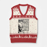 Harriet Tubman Quote V-Neck Knit Sweater Vest Black Woman History Activist