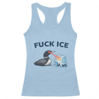 Minnesota Anti ICE Immigration Protest Ladies Racerback Tank Top Fuck Ice