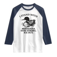 I Stand With Minnesota Raglan Shirt Minnesota Anti ICE Immigration Protest