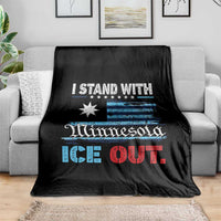 I Stand With Minnesota Throw Blanket Minnesota Flag Anti ICE Immigration Protest