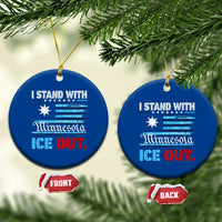 I Stand With Minnesota Ceramic Ornament Minnesota Flag Anti ICE Immigration Protest
