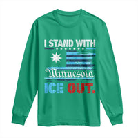 I Stand With Minnesota Long Sleeve Shirt Minnesota Flag Anti ICE Immigration Protest