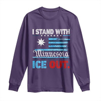 I Stand With Minnesota Long Sleeve Shirt Minnesota Flag Anti ICE Immigration Protest