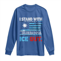 I Stand With Minnesota Long Sleeve Shirt Minnesota Flag Anti ICE Immigration Protest
