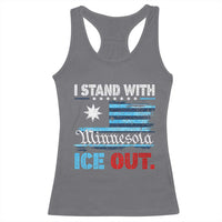 I Stand With Minnesota Racerback Tank Top Minnesota Flag Anti ICE Immigration Protest