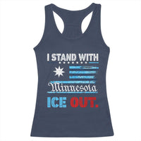 I Stand With Minnesota Racerback Tank Top Minnesota Flag Anti ICE Immigration Protest