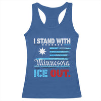 I Stand With Minnesota Racerback Tank Top Minnesota Flag Anti ICE Immigration Protest
