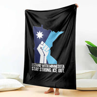 I Stand With Minnesota Throw Blanket Minnesota Flag Anti ICE Immigration Protest Resist