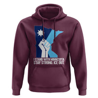 I Stand With Minnesota Hoodie Minnesota Flag Anti ICE Immigration Protest Resist