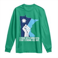I Stand With Minnesota Long Sleeve Shirt Minnesota Flag Anti ICE Immigration Protest Resist
