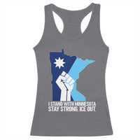 I Stand With Minnesota Racerback Tank Top Minnesota Flag Anti ICE Immigration Protest Resist