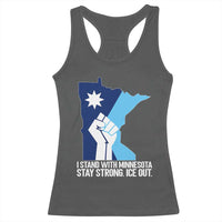 I Stand With Minnesota Racerback Tank Top Minnesota Flag Anti ICE Immigration Protest Resist
