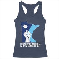 I Stand With Minnesota Racerback Tank Top Minnesota Flag Anti ICE Immigration Protest Resist