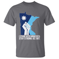 I Stand With Minnesota T Shirt Minnesota Flag Anti ICE Immigration Protest Resist