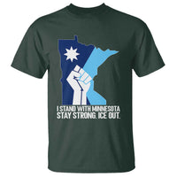 I Stand With Minnesota T Shirt Minnesota Flag Anti ICE Immigration Protest Resist