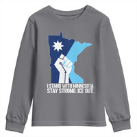 I Stand With Minnesota Youth Sweatshirt Minnesota Flag Anti ICE Immigration Protest Resist