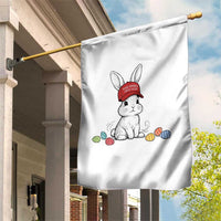 Funny Easter Bunny Wearing Hat American Garden Flag