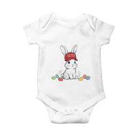 Funny Easter Bunny Wearing Hat American Baby Onesie