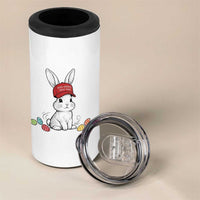 Funny Easter Bunny Wearing Hat American 4 in 1 Can Cooler Tumbler