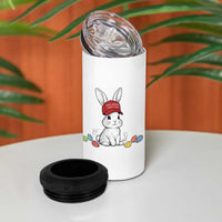 Funny Easter Bunny Wearing Hat American 4 in 1 Can Cooler Tumbler