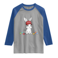 Funny Easter Bunny Wearing Hat American Raglan Shirt