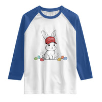 Funny Easter Bunny Wearing Hat American Raglan Shirt