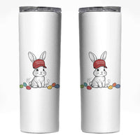 Funny Easter Bunny Wearing Hat American Skinny Tumbler