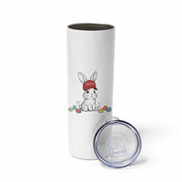 Funny Easter Bunny Wearing Hat American Skinny Tumbler