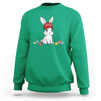 Funny Easter Bunny Wearing Hat American Sweatshirt