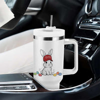 Funny Easter Bunny Wearing Hat American Tumbler With Handle