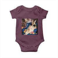 Funny Easter Bunny Sunglasses Graphic Baby Onesie