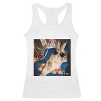 Funny Easter Bunny Sunglasses Graphic Racerback Tank Top