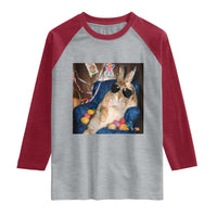 Funny Easter Bunny Sunglasses Graphic Raglan Shirt