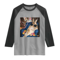 Funny Easter Bunny Sunglasses Graphic Raglan Shirt