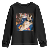 Funny Easter Bunny Sunglasses Graphic Youth Sweatshirt