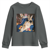 Funny Easter Bunny Sunglasses Graphic Youth Sweatshirt
