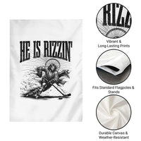Funny Jesus Hockey Garden Flag He Is Rizzin'