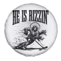 Funny Jesus Hockey Spare Tire Cover He Is Rizzin'