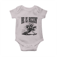 Funny Jesus Hockey Baby Onesie He Is Rizzin'