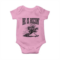 Funny Jesus Hockey Baby Onesie He Is Rizzin'