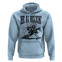 Funny Jesus Hockey Hoodie He Is Rizzin'