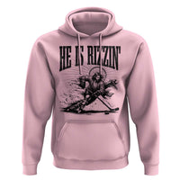 Funny Jesus Hockey Hoodie He Is Rizzin'
