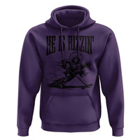 Funny Jesus Hockey Hoodie He Is Rizzin'