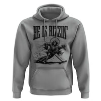 Funny Jesus Hockey Hoodie He Is Rizzin'