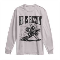 Funny Jesus Hockey Long Sleeve Shirt He Is Rizzin'