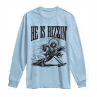 Funny Jesus Hockey Long Sleeve Shirt He Is Rizzin'