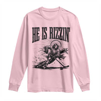 Funny Jesus Hockey Long Sleeve Shirt He Is Rizzin'