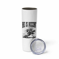 Funny Jesus Hockey Skinny Tumbler He Is Rizzin'